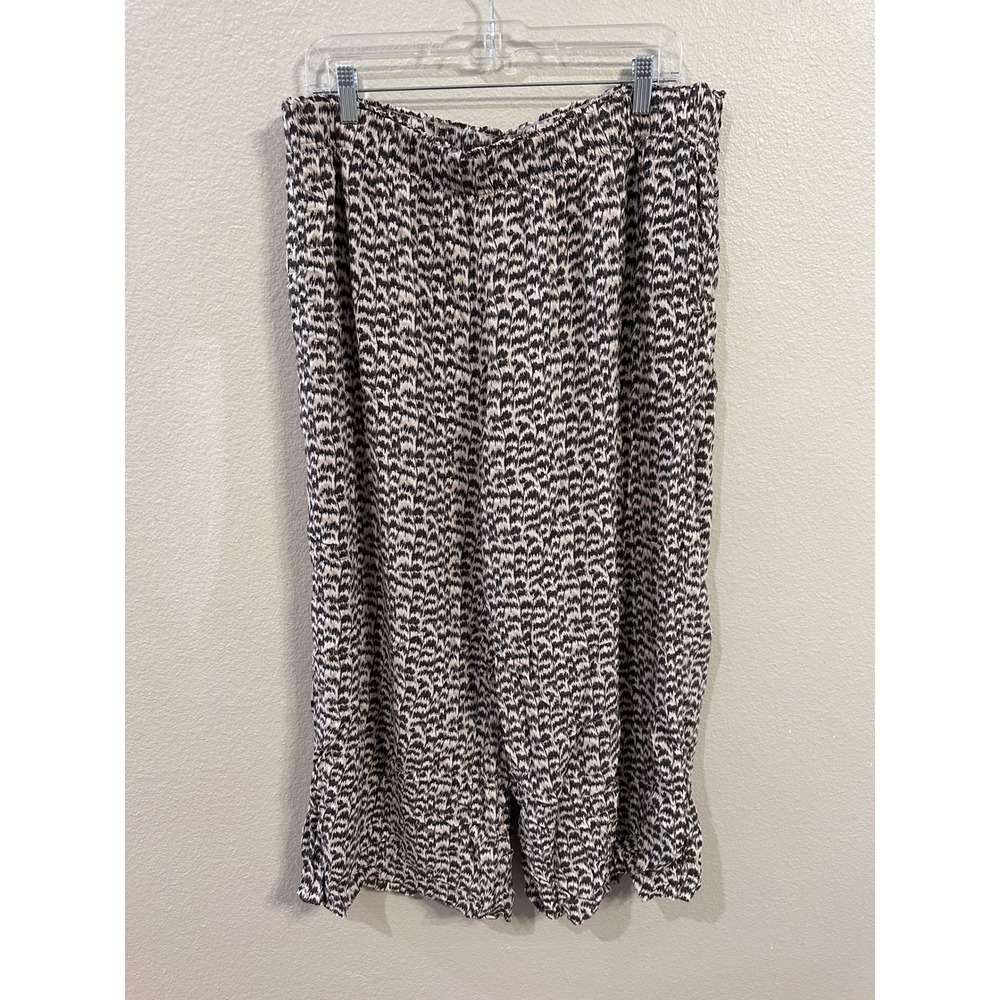 H&M Wide Leg Crop Pants High‎ Waist Pull On Casual Comfy XL
